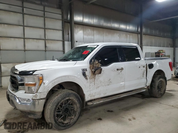 2021 Ford F-150 XL with VIN 1FTFW1E8XMFA35161, listed as a Copart auction lot 41602005 with 54,519 mi miles and Salvage Title. Bid and sale history available at carsss.com. Image 1.