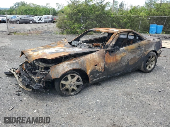 1998 Mercedes-Benz SLK 230/320 with VIN WDBKK47F5WF064270, listed as a Copart auction lot 57452535 with Not provided miles and Salvage title. Bid and sale history available at DreamBid. Image 1.