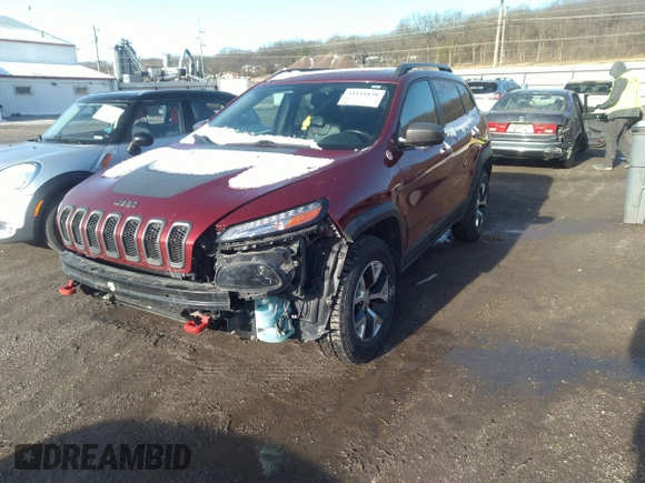 2014 Jeep Cherokee Trailhawk with VIN 1C4PJMBS9EW161047, listed as a IAAI auction lot 41841038 with Not Provided miles. Bid and sale history available at carsss.com. Image 17.