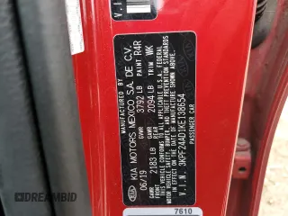 2019 Kia Forte LXS with VIN 3KPF24AD1KE138654, listed as a Copart auction lot 55245885 with 62,127 mi miles and Salvage title. Bid and sale history available at DreamBid. Image 12.
