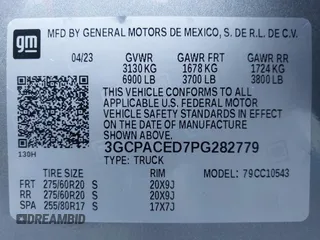 2023 Chevrolet Silverado 1500 LT with VIN 3GCPACED7PG282779, listed as a IAAI auction lot 41402138 with 26,701 mi miles and . Bid and sale history available at DreamBid. Image 9.