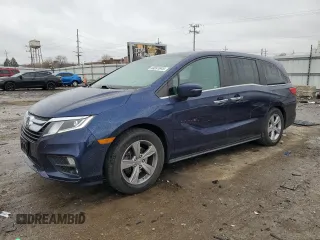 2020 Honda Odyssey EX with VIN 5FNRL6H56LB017408, listed as a Copart auction lot 44241645 with 75,520 mi miles and Salvage Title. Bid and sale history available at DreamBid. Image 1.