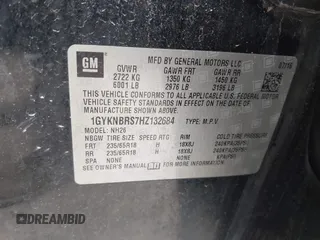 2017 Cadillac XT5 Luxury FWD с VIN 1GYKNBRS7HZ132684, выставлен на аукционе IAAI как лот 42134557 с пробегом 91 124 миль миль и . История ставок и продаж доступна на DreamBid. Изображение 9.
