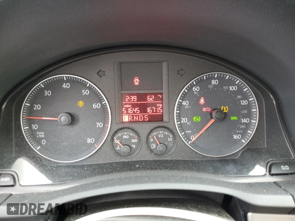 2009 Volkswagen Rabbit S with VIN WVWBB71K89W037593, listed as a Copart auction lot 74941614 with 51,645 mi miles and Salvage title. Bid and sale history available at DreamBid. Image 9.
