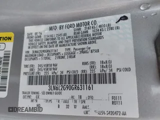 2016 Lincoln MKZ with VIN 3LN6L2G90GR631161, listed as a IAAI auction lot 42063610 with 63,336 mi miles. Bid and sale history available at carsss.com. Image 9.