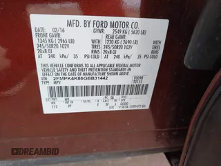 2016 Ford Edge Titanium with VIN 2FMPK4K86GBB31442, listed as a IAAI auction lot 41854898 with 79,599 mi miles. Bid and sale history available at carsss.com. Image 9.