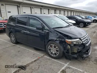 2013 Honda Odyssey EX-L with VIN 5FNRL5H61DB019930, listed as a Copart auction lot 54666775 with 175,300 mi miles and Salvage title. Bid and sale history available at DreamBid. Image 4.