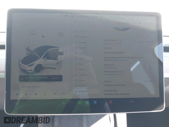 2024 Tesla Model Y Performance with VIN 7SAYGDEF4RF053711, listed as a IAAI auction lot 41836931 with 12,442 mi miles and . Bid and sale history available at DreamBid. Image 18.