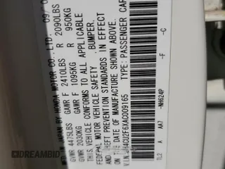 2010 Acura TSX z VIN JH4CU2F6XAC009165, wystawiony jako Copart lot #57177085 z przebiegiem 175 198 mil mil oraz Szkoda całkowita • Salvage title. Historia ofert i sprzedaży dostępna na DreamBid. Obrazek 13.