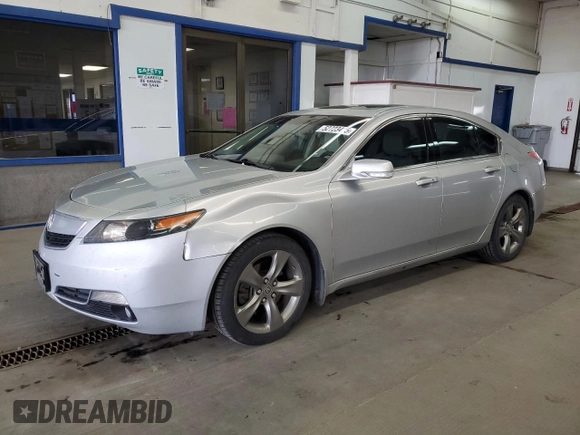 2012 Acura TL Tech Auto with VIN 19UUA9F5XCA004286, listed as a Copart auction lot 52723415 with 164,498 mi miles and Salvage Title. Bid and sale history available at carsss.com. Image 1.