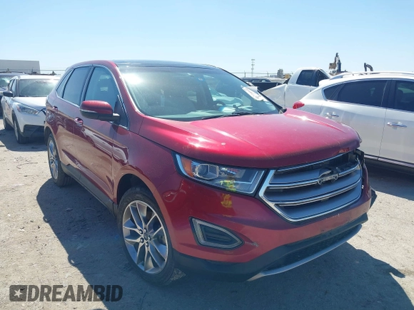 2015 Ford Edge Titanium z VIN 2FMPK3K83FBB06068, wystawiony jako IAAI lot #41774040 z przebiegiem 134 821 mil mil oraz . Historia ofert i sprzedaży dostępna na DreamBid. Obrazek 1.