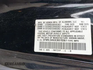 2012 Honda Odyssey EX-L with VIN 5FNRL5H63CB070361, listed as a IAAI auction lot 42025024 with 152,258 mi miles and . Bid and sale history available at carsss.com. Image 9.