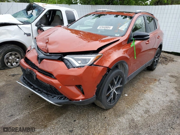 2016 Toyota RAV4 SE with VIN JTMJFREV1GJ065505, listed as a Copart auction lot 52840884 with 54,597 mi miles and Salvage Title. Bid and sale history available at carsss.com. Image 1.