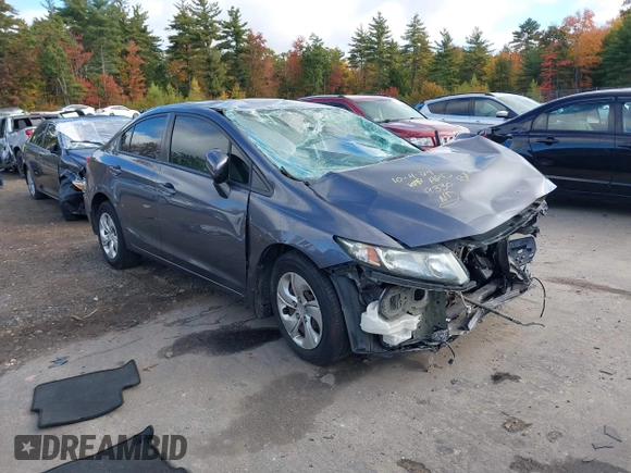 2014 Honda Civic Sedan LX with VIN 19XFB2F52EE019330, listed as a IAAI auction lot 40557827 with 169,656 mi miles. Bid and sale history available at carsss.com. Image 1.