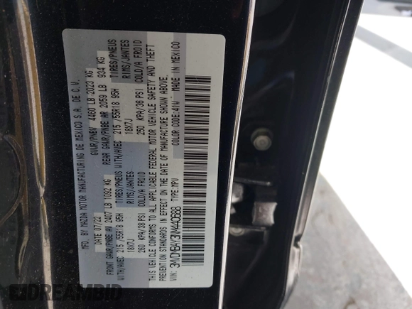 2022 Mazda CX-30 2.5 Turbo with VIN 3MVDMBAY3NM440688, listed as a IAAI auction lot 40860258 with 27,445 mi miles and . Bid and sale history available at DreamBid. Image 9.