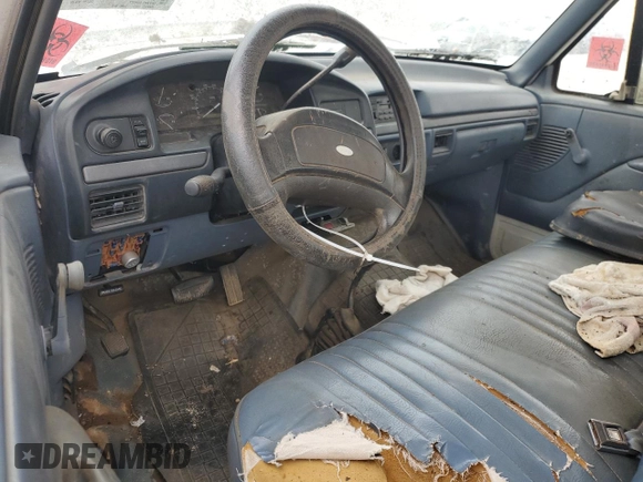 1993 Ford F-250 with VIN 1FTHF26H5PNA11633, listed as a Copart auction lot 79482634 with 186,709 mi miles and Salvage Title. Bid and sale history available at carsss.com. Image 8.