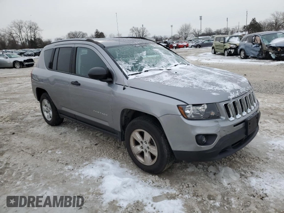 2017 Jeep Compass Sport with VIN 1C4NJCBB8HD133046, listed as a Copart auction lot 46084055 with 67,168 mi miles and Salvage Title. Bid and sale history available at carsss.com. Image 4.