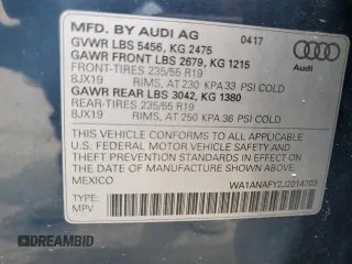 2018 Audi Q5 Premium with VIN WA1ANAFY2J2014703, listed as a Copart auction lot 54537065 with 119,549 mi miles and Clean Title. Bid and sale history available at carsss.com. Image 13.