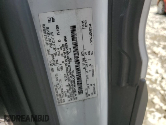 2021 Ford Transit Cargo с VIN 1FTBR1X80MKA26754, выставлен на аукционе Copart как лот 57982185 с пробегом 80 537 миль миль и Списание • Salvage title. История ставок и продаж доступна на DreamBid. Изображение 13.