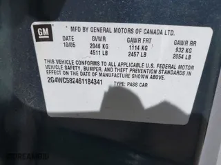 2006 Buick LaCrosse CX with VIN 2G4WC582461184341, listed as a IAAI auction lot 41820924 with 153,036 mi miles. Bid and sale history available at carsss.com. Image 8.