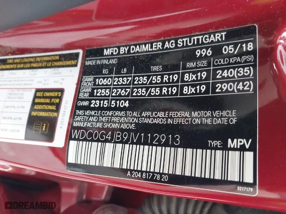 2018 Mercedes-Benz GLC with VIN WDC0G4JB9JV112913, listed as a IAAI auction lot 41783710 with 21,045 mi miles. Bid and sale history available at carsss.com. Image 9.
