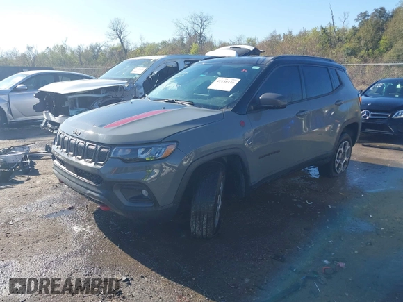 2022 Jeep Compass Trailhawk z VIN 3C4NJDDBXNT108822, wystawiony jako IAAI lot #41158116 z przebiegiem 41 368 mil mil oraz . Historia ofert i sprzedaży dostępna na DreamBid. Obrazek 17.