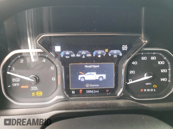 2019 GMC Sierra 1500 Denali with VIN 3GTU9FED4KG293454, listed as a Copart auction lot 53504625 with 38,862 mi miles and Salvage title. Bid and sale history available at DreamBid. Image 9.