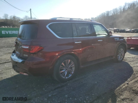 2021 Infiniti QX80 LUXE with VIN JN8AZ2AE5M9272842, listed as a Copart auction lot 48913205 with 31,001 mi miles and Salvage Title. Bid and sale history available at carsss.com. Image 3.