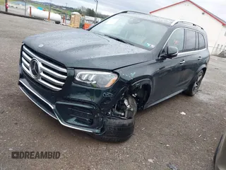 2025 Mercedes-Benz GLS 450 with VIN 4JGFF5KE4SB333111, listed as a IAAI auction lot 41955453 with 1,985 mi miles and . Bid and sale history available at DreamBid. Image 2.
