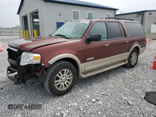 2007 Ford Expedition Max Eddie Bauer z VIN 1FMFK18577LA63269, wystawiony jako Copart lot #52502235 z przebiegiem 178 554 mil mil oraz Szkody całkowita. Historia ofert i sprzedaży dostępna na DreamBid. Obrazek 1.