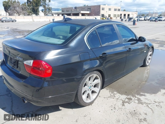 2007 BMW 3 Series 335i with VIN WBAVB735X7PA86225, listed as a IAAI auction lot 41796431 with 142,500 mi miles. Bid and sale history available at carsss.com. Image 4.