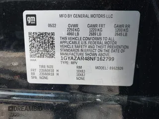 2022 Cadillac XT4 FWD Luxury with VIN 1GYAZAR48NF162799, listed as a IAAI auction lot 42308957 with 19,863 mi miles and . Bid and sale history available at DreamBid. Image 9.