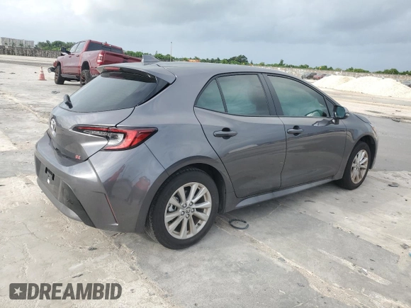 2025 Toyota Corolla Hatchback SE with VIN JTND4MBEXS3233984, listed as a Copart auction lot 73129614 with 4,581 mi miles and Salvage Title. Bid and sale history available at carsss.com. Image 3.