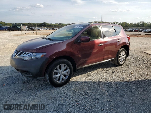 2012 Nissan Murano S with VIN JN8AZ1MU2CW104038, listed as a Copart auction lot 70012724 with 167,792 mi miles and Salvage Title. Bid and sale history available at carsss.com. Image 1.
