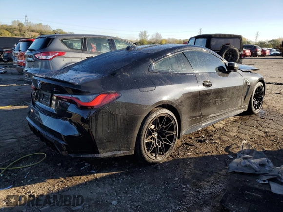 2024 BMW M4 Competition xDrive with VIN WBS43AZ03RCN56860, listed as a Copart auction lot 75937104 with 0 mi miles and Salvage Title. Bid and sale history available at carsss.com. Image 3.