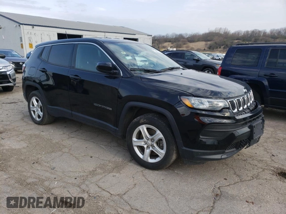 2023 Jeep Compass Sport with VIN 3C4NJDAN0PT570999, listed as a Copart auction lot 49704065 with 17,766 mi miles and Clean title. Bid and sale history available at DreamBid. Image 4.