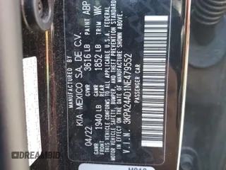 2022 Kia Rio S with VIN 3KPA24AD1NE479552, listed as a Copart auction lot 48755405 with 80,310 mi miles and Non Repairable. Bid and sale history available at carsss.com. Image 12.