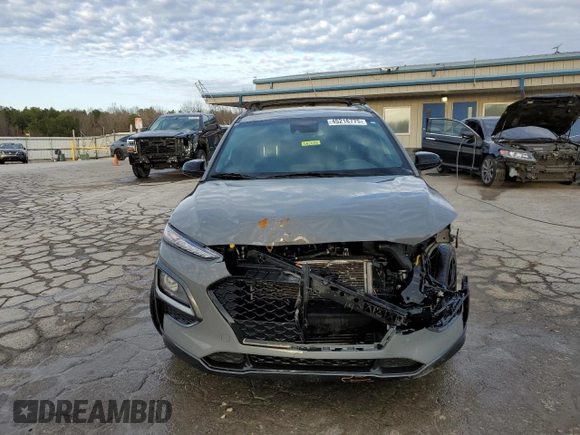 2021 Hyundai Kona Night Edition with VIN KM8K6CA52MU699063, listed as a Copart auction lot 45216775 with 58,340 mi miles and Salvage Title. Bid and sale history available at DreamBid. Image 5.