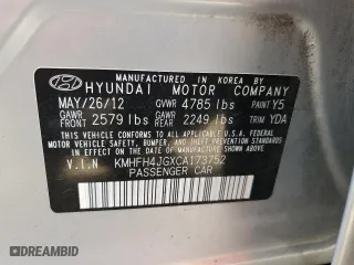 2012 Hyundai Azera with VIN KMHFH4JGXCA173752, listed as a Copart auction lot 54708955 with 177,711 mi miles and Clean Title. Bid and sale history available at carsss.com. Image 12.