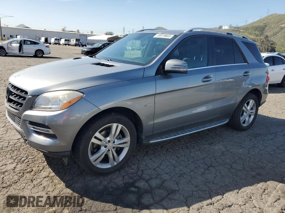 2012 Mercedes-Benz M 350 with VIN 4JGDA5HB8CA054819, listed as a Copart auction lot 49919665 with 167,669 mi miles and Salvage title. Bid and sale history available at DreamBid. Image 1.