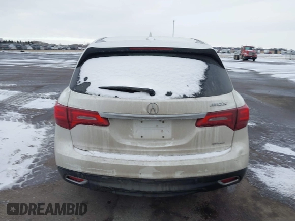 2014 Acura MDX Tech Pkg with VIN 5FRYD4H41EB011604, listed as a IAAI auction lot 41492753 with 123,229 mi miles. Bid and sale history available at carsss.com. Image 16.
