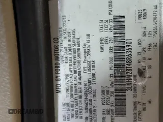 2008 Lincoln MKZ with VIN 3LNHM28T48R636901, listed as a Copart auction lot 82717044 with Not Provided miles and Clean Title. Bid and sale history available at DreamBid. Image 12.