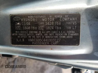 2004 Hyundai Accent GL with VIN KMHCG35C44U303127, listed as a Copart auction lot 88642335 with 155,032 mi miles and Salvage Title. Bid and sale history available at carsss.com. Image 12.