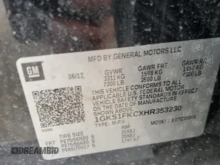 2017 GMC Yukon XL SLE with VIN 1GKS1FKCXHR353230, listed as a Copart auction lot 61041154 with 94,152 mi miles and Salvage Title. Bid and sale history available at carsss.com. Image 13.