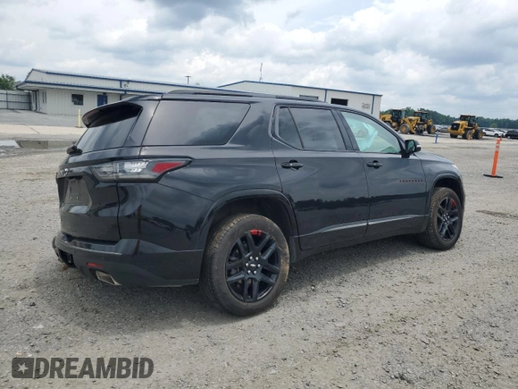 2021 Chevrolet Traverse Premier with VIN 1GNERKKW2MJ262862, listed as a Copart auction lot 58779765 with 76,927 mi miles and Salvage title. Bid and sale history available at DreamBid. Image 3.