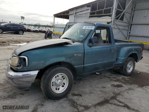 1997 Ford Ranger XLT with VIN 1FTCR10A1VPA18622, listed as a Copart auction lot 88795395 with 221,365 mi miles and Salvage Title. Bid and sale history available at carsss.com. Image 1.