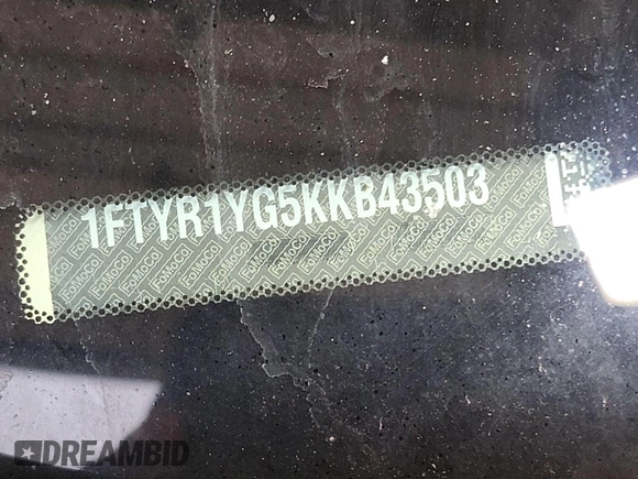 2019 Ford Transit с VIN 1FTYR1YG5KKB43503, выставлен на аукционе IAAI как лот 42516877 с пробегом 136 230 миль миль и . История ставок и продаж доступна на DreamBid. Изображение 6.