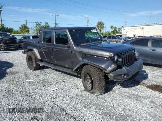 2021 Jeep Gladiator Willys with VIN 1C6HJTAG0ML615446, listed as a Copart auction lot 60571375 with 62,174 mi miles and Salvage title. Bid and sale history available at DreamBid. Image 4.