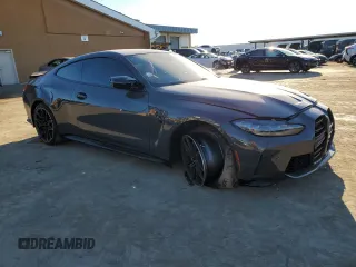 2023 BMW M4 Competition with VIN WBS33AZ01PCM59701, listed as a Copart auction lot 83067984 with 26,200 mi miles and Salvage Title. Bid and sale history available at carsss.com. Image 4.