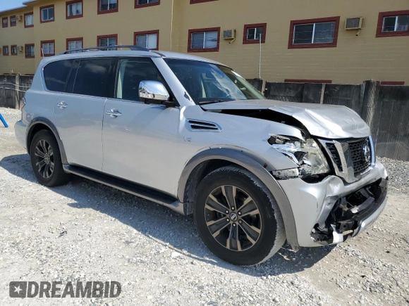 2017 Nissan Armada Platinum z VIN JN8AY2ND0H9008549, wystawiony jako Copart lot #56767515 z przebiegiem 60 152 mil mil oraz Szkoda całkowita • Salvage title. Historia ofert i sprzedaży dostępna na DreamBid. Obrazek 4.